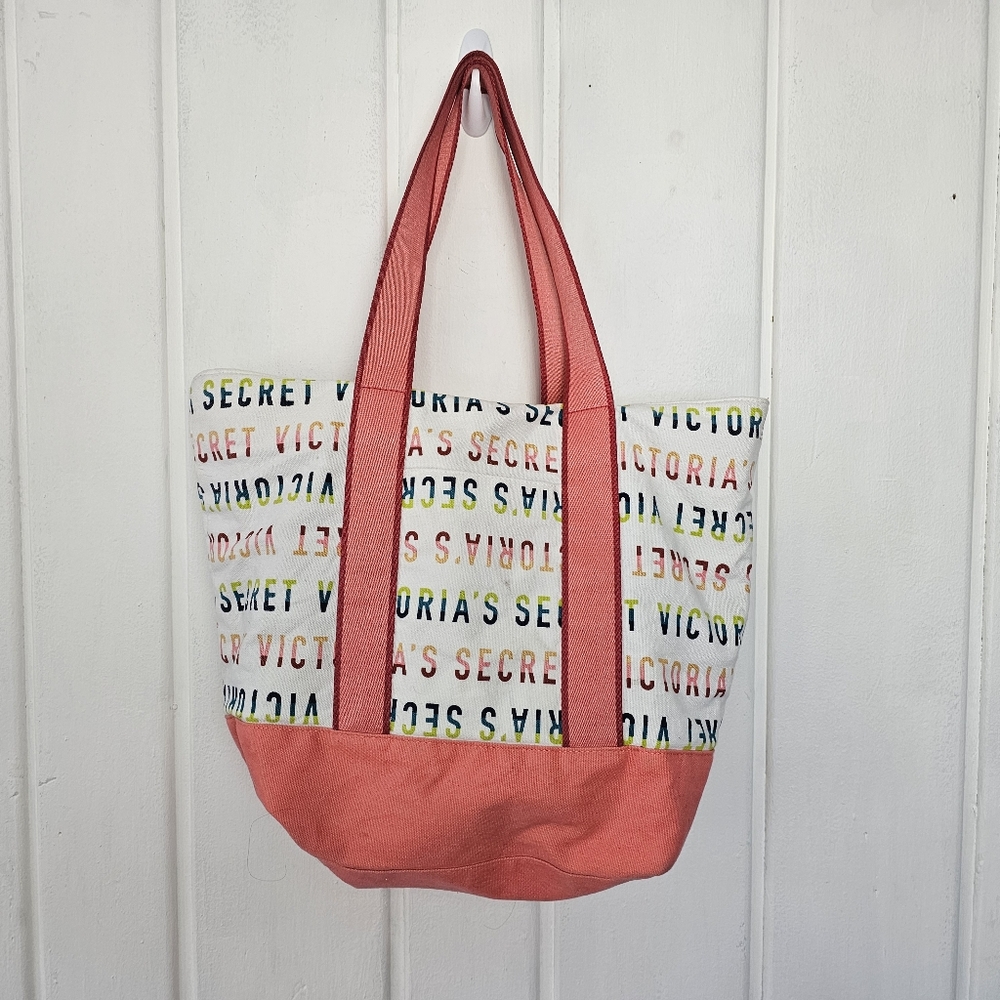Victoria Secret Shopper Rainbow Lettering Tote Bag - Picture 1 of 9